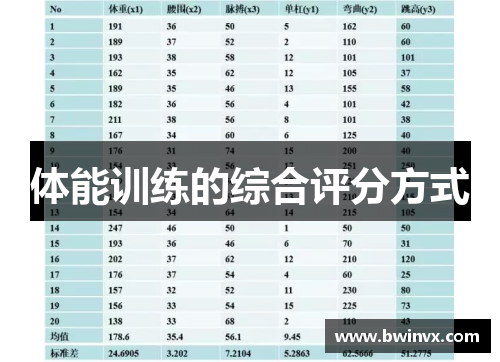 体能训练的综合评分方式